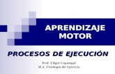 APRENDIZAJE MOTOR Prof. Edgar Lopategui M.A. Fisiología del Ejercicio PROCESOS DE EJECUCIÓN.