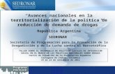 Avances nacionales en la territorialización de la política de reducción de demanda de drogas República Argentina SEDRONAR Secretaría de Programación para.
