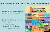 La Nutrición de los Adolescentes COLEGIO DE MORFOLOGÍA, FISIOLOGÍA Y SALUD Enrique Navarrete Cadena UNAM, ENP, Plantel 8 Miguel E. Schulz Junio de 2010.