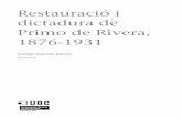 Restauració i dictadura de Primo de Rivera, 1876-1931