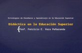 { Estrategias de Enseñanza y Aprendizaje en la Educación Superior Didáctica en la Educación Superior Prof. Patricio E. Vera Peñaranda.