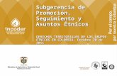 Subgerencia de Promoción, Seguimiento y Asuntos Étnicos DERECHOS TERRITORIALES DE LOS GRUPOS ÉTNICOS EN COLOMBIA- Octubre 20 de 2011 1.