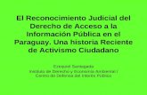 El Reconocimiento Judicial del Derecho de Acceso a la Información Pública en el Paraguay. Una historia Reciente de Activismo Ciudadano Ezequiel Santagada.