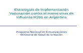 Estrategias de Implementación Vacunación contra el nuevo virus de Influenza H1N1 en Argentina Programa Nacional de Inmunizaciones Ministerio de Salud de