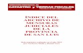 Indice Del Archivo de Mensuras Judiciales de La Provincia de San Luis