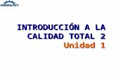 INTRODUCCIÓN A LA CALIDAD TOTAL 2 Unidad 1 CALIDAD.
