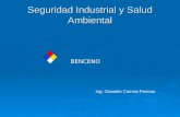 Seguridad Industrial y Salud Ambiental BENCENO Ing. Oswaldo Camasi Pariona.
