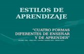 ESTILOS DE APRENDIZAJE CUATRO FORMAS DIFERENTES DE ENSEÑAR Y DE APRENDER (MADRID 2004 – CHILE 2006 – CACERES (ESPAÑA) 2008 - MEXICO 2010)