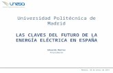 Eduardo Montes Presidente Madrid, 20 de enero de 2014 LAS CLAVES DEL FUTURO DE LA ENERGÍA ELÉCTRICA EN ESPAÑA Universidad Politécnica de Madrid.