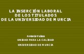 FICHA TÉCNICA Población objetivo: Titulados de la Universidad de Murcia en los cursos académicos 2001-02, 2002-03 y 2003-04.