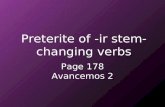 Preterite of -ir stem- changing verbs Page 178 Avancemos 2.