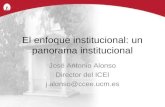 El enfoque institucional: un panorama institucional José Antonio Alonso Director del ICEI j.alonso@ccee.ucm.es.
