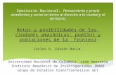 Seminario Nacional: Pensamiento y praxis académica y social en torno al derecho a la ciudad y al territorio. Retos y posibilidades de las ciudades amazónicas: