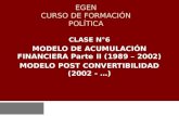 EGEN CURSO DE FORMACIÓN POLÍTICA CLASE N°6 MODELO DE ACUMULACIÓN FINANCIERA Parte II (1989 – 2002) MODELO POST CONVERTIBILIDAD (2002 - …)