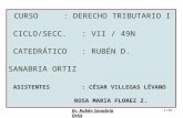 Dr. Rubén Sanabria Ortiz 1/36 CURSO: DERECHO TRIBUTARIO I CICLO/SECC.: VII / 49N CATEDRÁTICO: RUBÉN D. SANABRIA ORTIZ ASISTENTES: CÉSAR VILLEGAS LÉVANO.