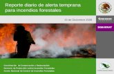 Reporte diario de alerta temprana para incendios forestales Coordinación de Conservación y Restauración Gerencia de Protección contra Incendios Forestales.