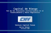 COMISIÓN NACIONAL DE VALORES Venture Capital Forum Héctor Helman Setiembre 2007 Capital de Riesgo Rol de los Inversores Institucionales en el Financiamiento.