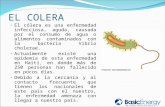 EL COLERA El cólera es una enfermedad infecciosa, aguda, causada por el consumo de agua o alimentos contaminados con la bacteria Vibrio cholerae. Actualmente.