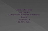 Lourdes fuentes Julio Torres Cuento con 3 finales diferentes Bambi Informática 22 nov. 2011.