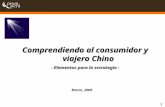 1 Comprendiendo al consumidor y viajero Chino - Elementos para la estrategia - Marzo, 2009.