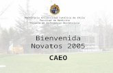 Pontificia Universidad Católica de Chile Facultad de Medicina Escuela de Enfermería-Obstetricia Bienvenida Novatos 2005 CAEO.