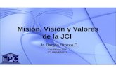 Jr. Danylo Orozco C Misión, Visión y Valores de la JCI Facilitador CLT JCI UNIVERSITY.