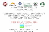ESTRATEGIA NACIONAL DE INVOLUCRAMIENTO GOBERNANZA TERRITORIAL INCLUYENTE Y SOSTENIBLE PARA LA SEGURIDAD ALIMENTARIA EN GUATEMALA FORO DE LA TIERRA 2014.