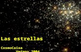 Las estrellas CosmoCaixa Verano 2004. Algunos números y unidades M Sol = 2 x 10 30 kg R Sol = 700 000 km T Sol = 6000 C (superficie) 1 Unidad Astronómica.