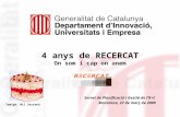 4 anys de RECERCAT, el butlletí electrònic de la recerca a Catalunya