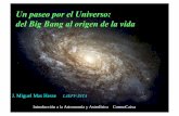 Galaxias y cosmologia Un paseo por el Universo, del Big-Bang al origen de la vida
