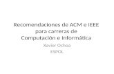 Recomendaciones de ACM e IEEE para carreras de Computación e Informática