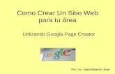 Crea Tu sitio y Páginas Web con Google Page Creator