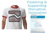 Fostering and Supporting disruptive innovation.