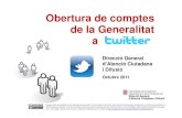 Obertura de comptes de la Generalitat a Twitter
