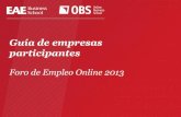 Foro de empleo online 2013. Guía de empresas participantes