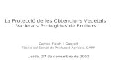 La Protecció de les Obtencions Vegetals - Lleida 2002