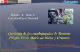 Geología de los cuadrángulos de Teniente Pinglo, Santa María de Nieva y Uracusa