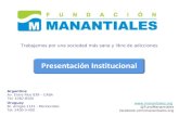 Fundación Manantiales - Presentacion institucional