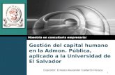 Gestion Del Capital Humano En La Universidad de El Salvador.