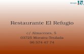 Restaurante en moraira El Refugio en Televiajes.Tv