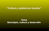 Cultura y gobiernos locales