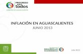 Inflación en Aguascalientes al mes de junio 2013