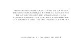 PRIMER INFORME CONJUNTO DE LA MESA DE CONVERSACIONES ENTRE EL GOBIERNO DE LA REPÚBLICA DE COLOMBIA Y LAS FUERZAS ARMADAS REVOLUCIONARIAS DE COLOMBIA-EJERCITO DEL PUEBLO, FARC-EP