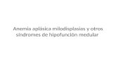 Anemia aplásica milodisplasias y otros síndromes de hipofunción