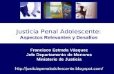 Justicia Penal Adolescente: Aspectos Relevantes y Desafíos Francisco Estrada