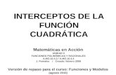 Interceptos x de La Función Cuadrática Grado 11 BLANCO Y NEGRO