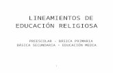 LINEAMIENTOS DE EDUCACIÓN RELIGIOSA ESCOLAR Propuesta que está siendo revisada por el Secretariado