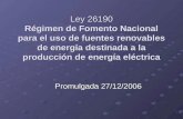 Ley 26190 y energía eólica
