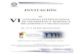 INVITACION AL VI CONGRESO DE INFORMATICA,  ROBÓTICA, MECATRÓNICA Y TECNOLOGIAS POR JK