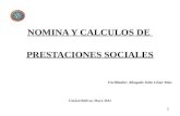 Nomina y calculo de prestaciones sociales